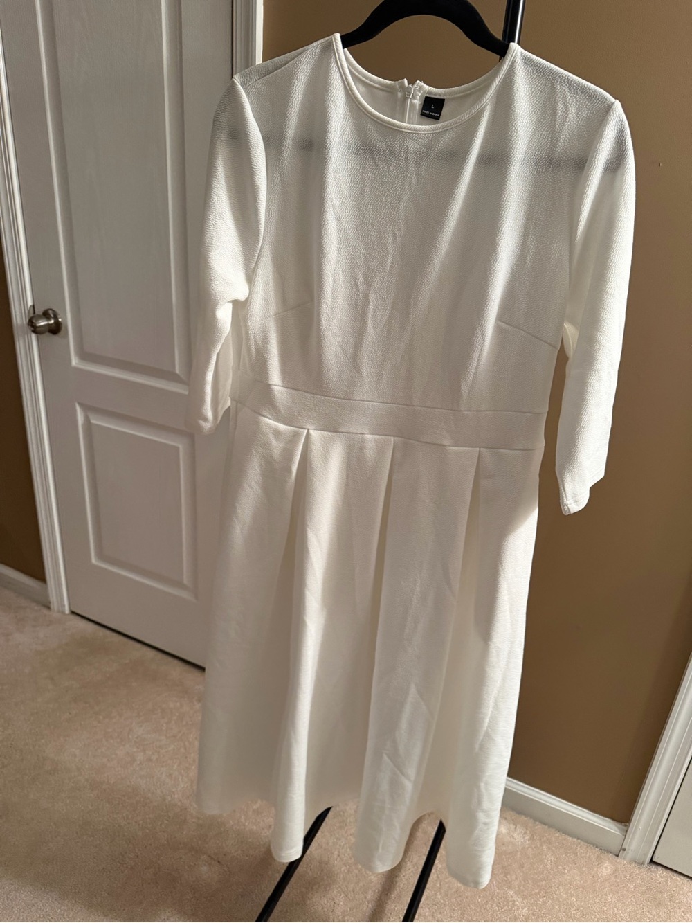 Classic White Pleated Dress